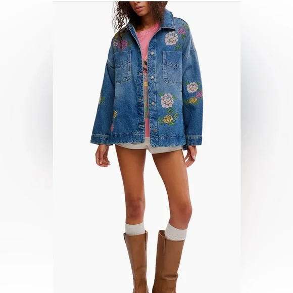 Free People Embroidered Oversized Jacket 🌟 - Picture 8 of 12